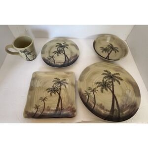 Place Setting For 1 Tabletops‎ Unlimited Bahamas Palm Melamine Pattern 5 Pcs